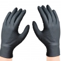 Black nitrile protective gloves 2 pieces - thick size L